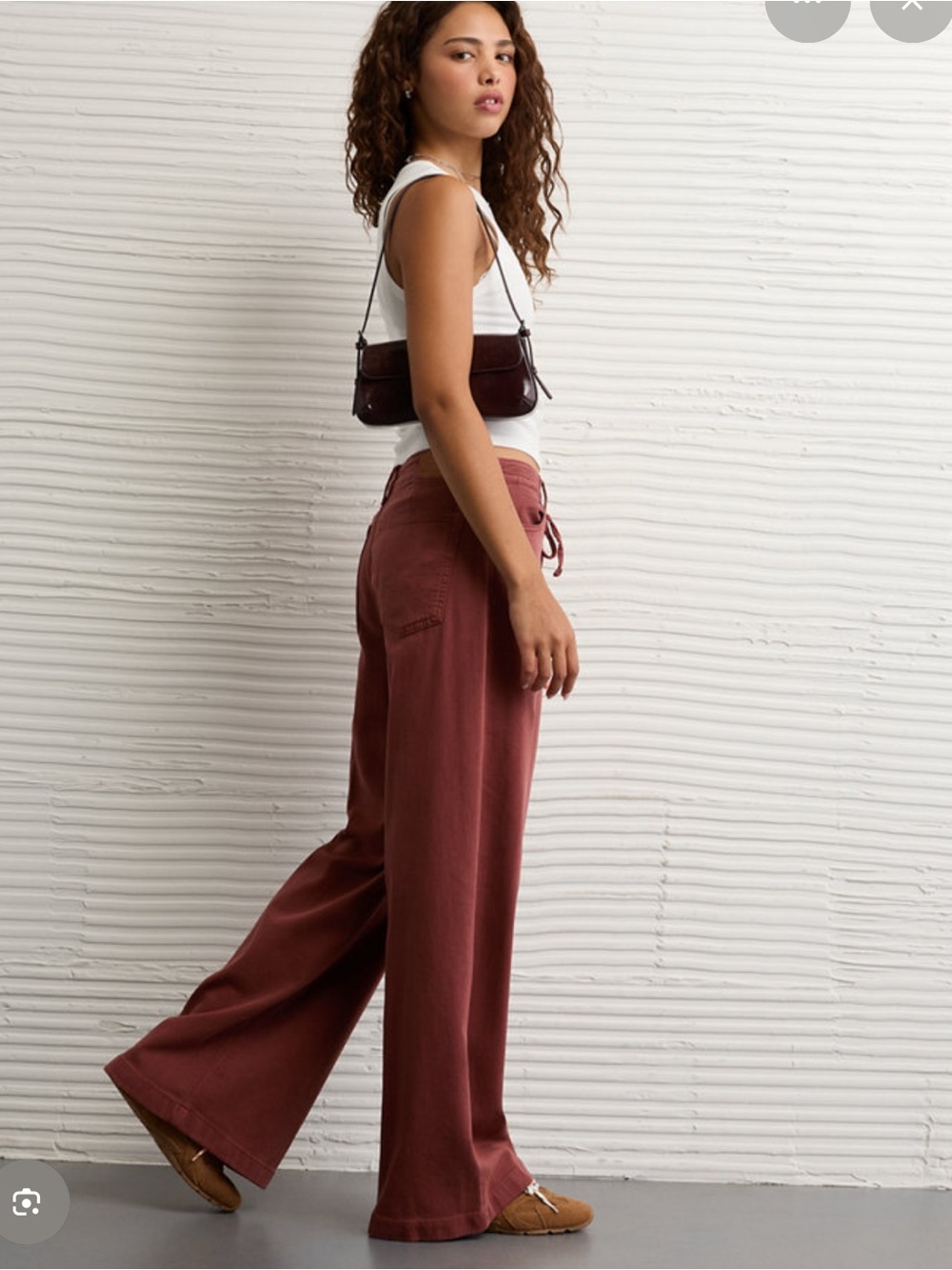 American Eagle Outfitters Dreamy Drape Stretch Low-Rise Ultra
Wide-Leg Pant 8 S